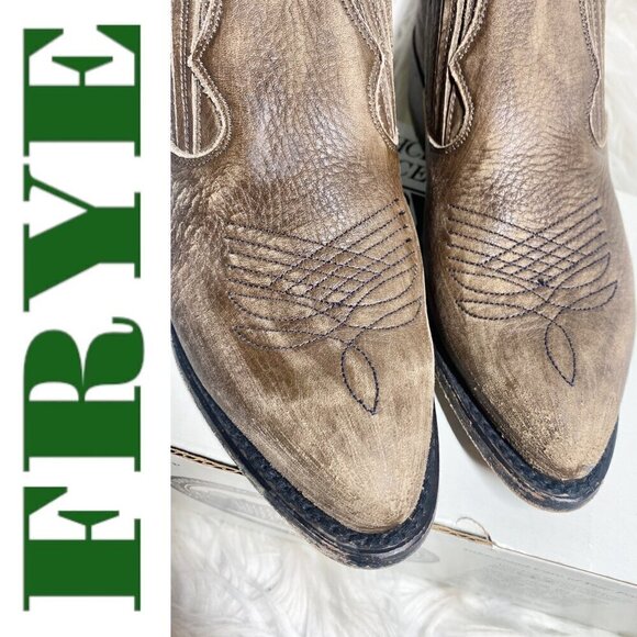 FRYE Billy Urban Cowboy Shootie Leather Slip On Charcoal Brown Gray, Size 6.5 - Picture 10 of 15